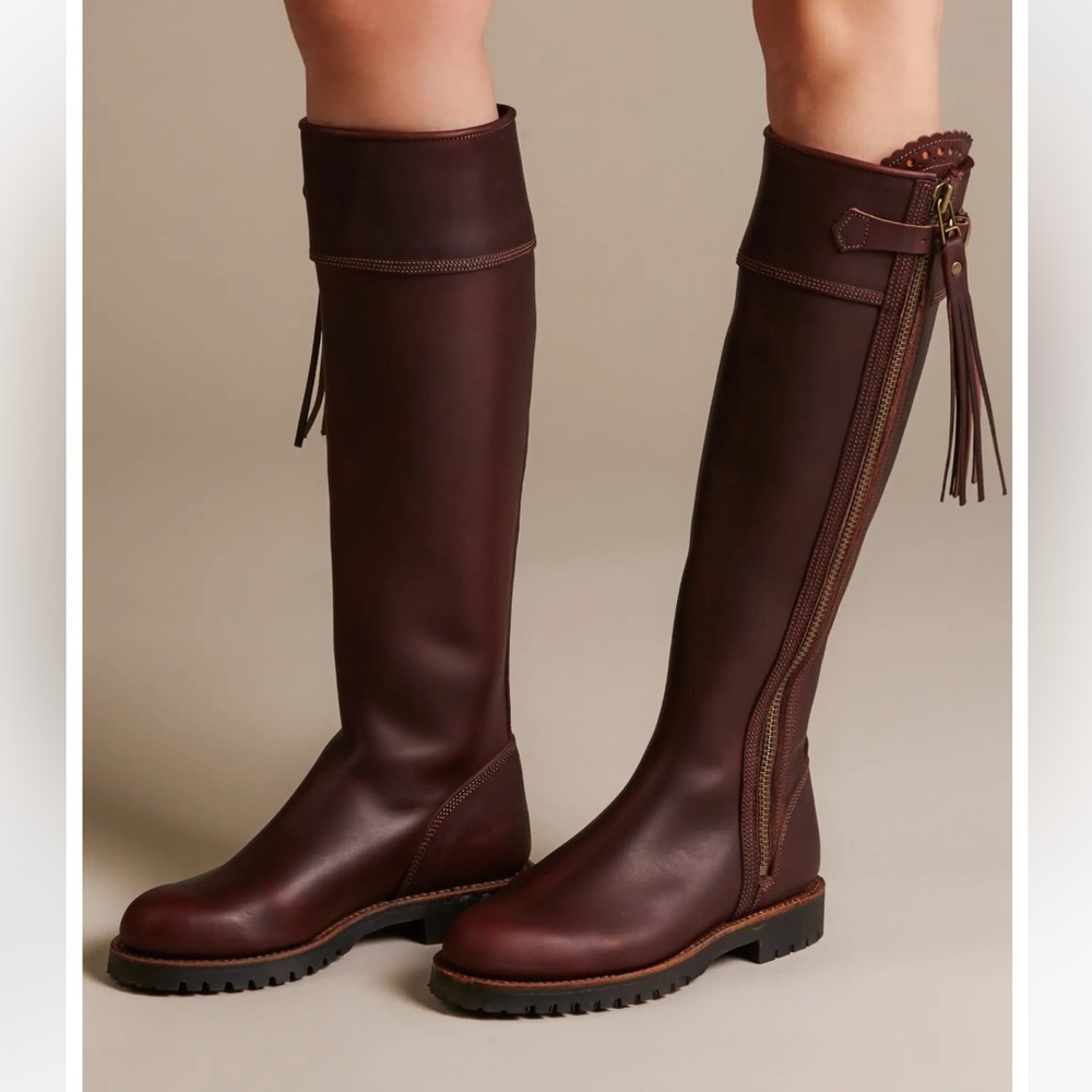 Penelope Chilvers Tall Leather Riding Boots in Deep Brown